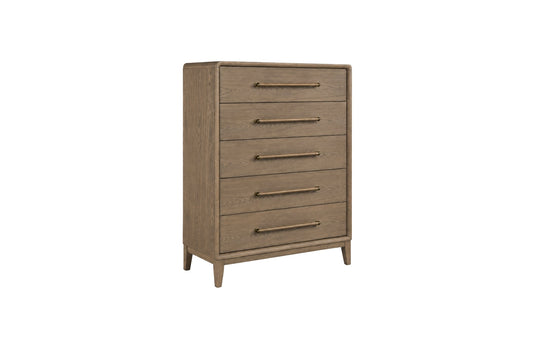 Latte 5-Drawer Chest with Bar Pulls